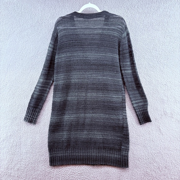 Rosemunde Copenhagen Wool Blend Longline Cardigan Sweater Green Striped Size M - Picture 2 of 13